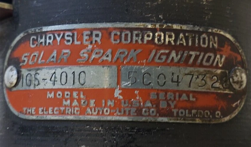 37-38 Desoto 6cyl Solar Spark Ignition Switch Distributor Auto-lite IGS4010 NOS - Image 3 of 4