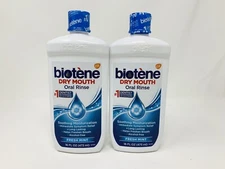 BIOTENE Oral Rinse for Dry Mouth **Pack of 2** Immediate Relief Fresh Mint 16 oz