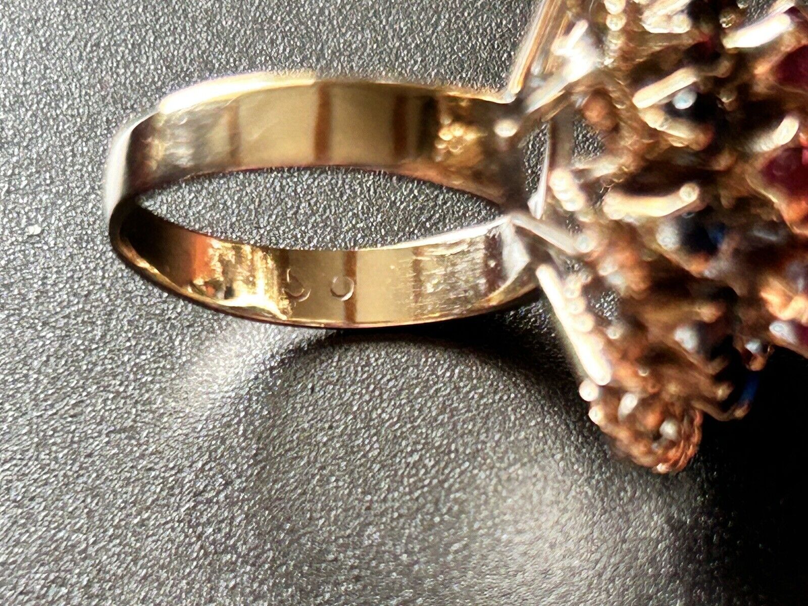 18k 750 Gold Sapphire Ruby Thai Princess Ring Siz… - image 5