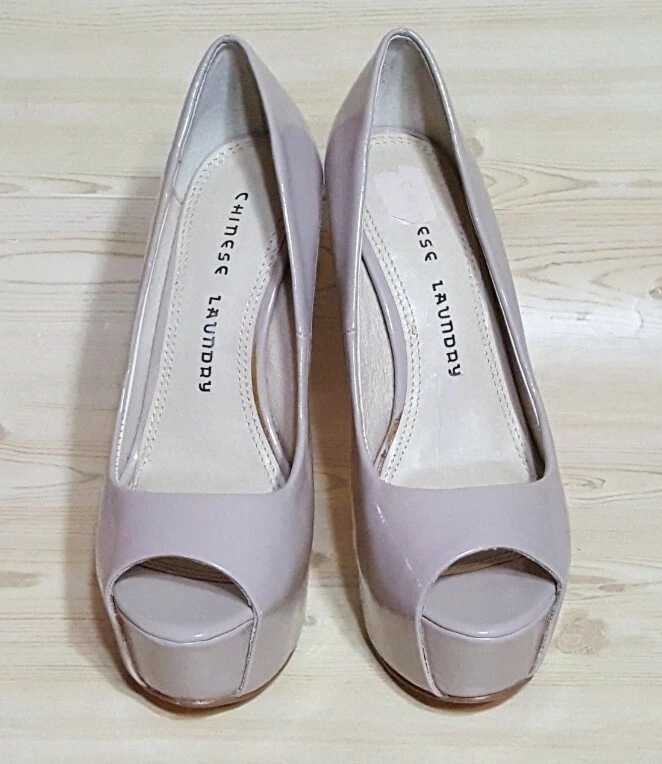 Zapatos de salón chinos de lavandería desnudos punta abierta plataforma tacón mujer 6/37 Foto 4 de 4