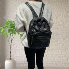 DAKS A4 Logo mesh Commuting to school Backpack Daypack black polyester unisex.