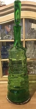 MCM Blenko Joel Myers Green Emerald Glass Decanter