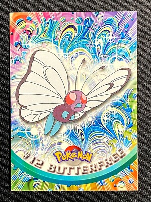 1999 POKEMON BUTTERFREE #12 BLUE LOGO LABEL TOPPS TV ANIMATION EDITION LP L759