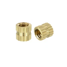 M4 x 5mm(L) x 5mm(OD) Brass Knurled Threaded Insert Embedment Nuts, 100 Pcs