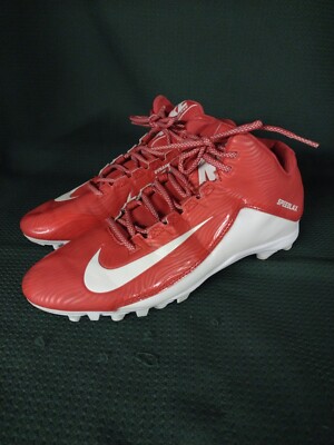 NIKE MEN’S SPEEDLAX RED WHITE LACROSSE CLEATS SIZE 105 #807143-611