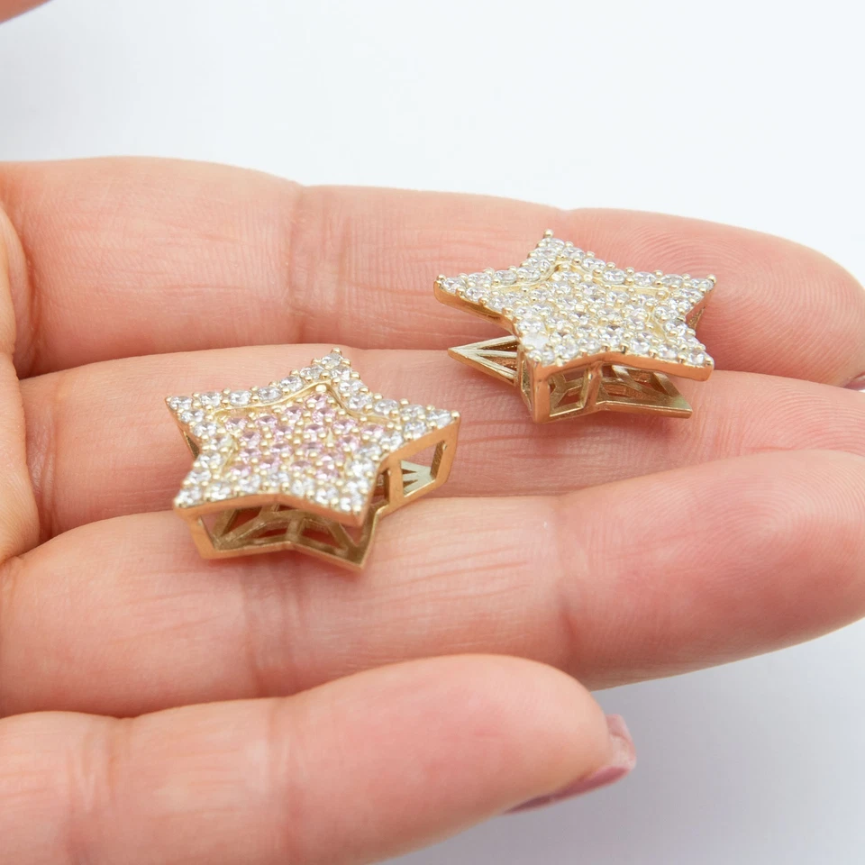 Colgante De Estrella Colorido Brillante De Oro Sólido De 10K Oro Amarillo - Imagen 2 de 4