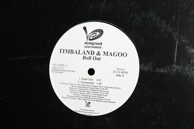 TIMBALAND & MAGOO / ROLL OUT  ''12'' PROMO WHITE LABEL Blackground 2001 EX/EX