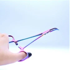 Tattoo Body Piercing Pliers Hemostat Forceps 5.5" Curved Tip Surgical Multicolor
