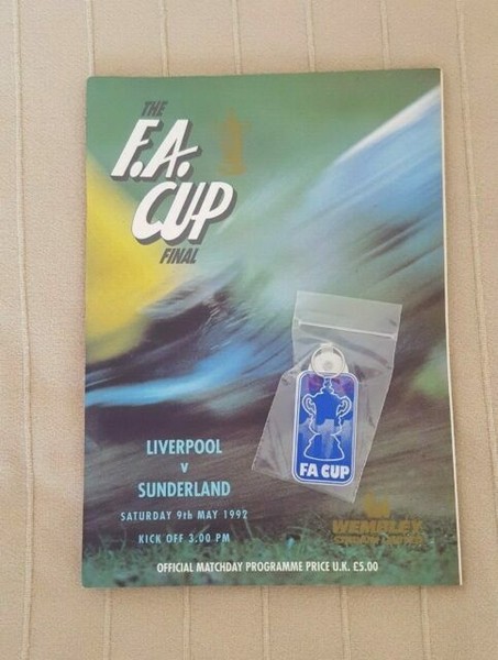 1992 FA Cup Final Poster Programme Liverpool Sunderland ...