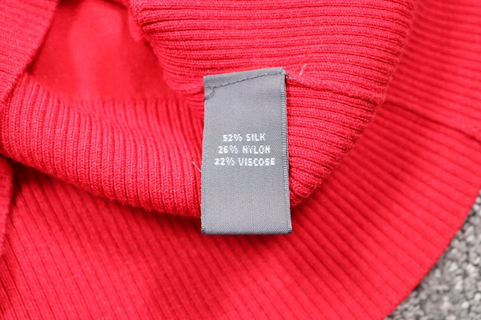 Cárdigan de seda Josephine Chaus para mujer S rojo estrás botón clásico elegante años 90 Foto 3 de 4