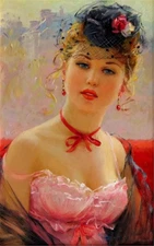 hand-painted Oil Painting Kstantin Razumov,Girl Modern Abstract On Canvas 011