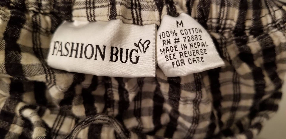 Calça Feminina Fashion Bug Tamanho M Média Preta Tan Branca Xadrez - Imagem 2 de 3