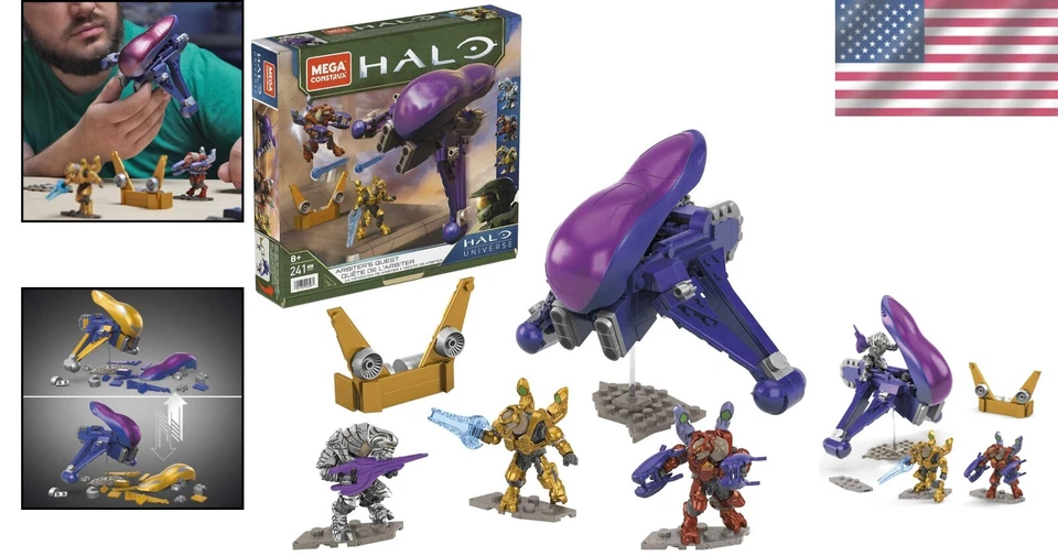 MEGA Halo Infinite Covenant Banshee Building Set with 3 Micro Action Figures - Image 2 of 4