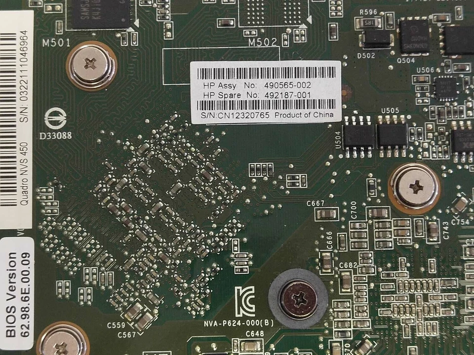 Video Card For HP Nvidia Quadro NVS 512MB GDDR3 Quad Port PCI-E x16492187-001 - Image 4 of 4