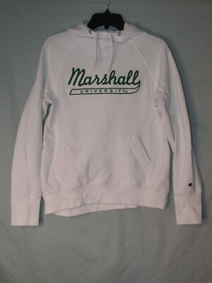 Champion Marshal University Pullover Hoodie Medium White Excellent