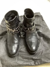 Tosca Blu Leather Biker Boots With Removeable Studded Detail