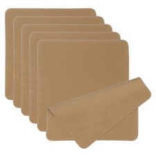 6 Pcs 7.9" x 7.9" Glasses Cleaning Cloth Microfiber Eyeglasses Cloth Brown