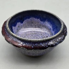 Vernon Owens Jugtown Pottery Ming Style Footed Bowl 2" x 4" Seagrove NC 2005