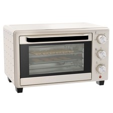 HOMCOM Mini Oven 21L Electric Grill w/ Adjustable Temp Timer 1400W, Cream