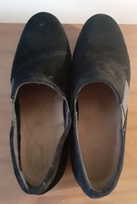 Women's Clarks Artisan Black Suede Shoes Slip-On
