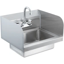 VEVOR 17"x15" Commercial Hand Wash Sink Wall Mount Basin Stainless Steel