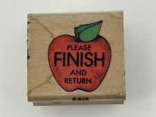 Hero Arts Please Finish and Return Teacher School Work Wood Mounted Rubber Stamp