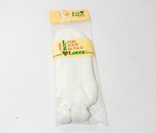 Ladies Leg Loves Pom Socks 9-11 White/White, Vintage New Old Stock, Rare, GR8
