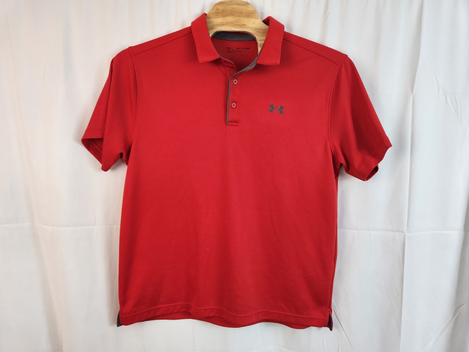 Under Armour Mens Solid Red Polo Button Short Sle… - image 7