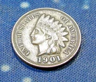 1901===Indian Head Penny==Full Liberty and Diamonds---Very Nice Coin