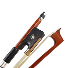 4/4 Violin Bow Octagonal Stick Ebony Frog Brazilwood with Double Pearl Eyes