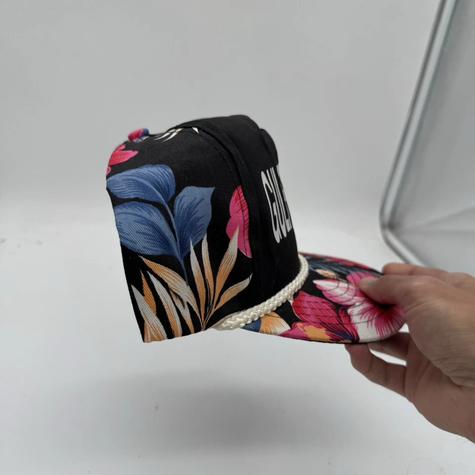 Sombrero de Colección Gulf Shores Floral Cuerda Snapback Años 80 Alabama Playa Flores Foto 3 de 4