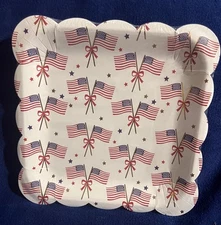 My Minds Eye Patriotic Paper Plates 9” X 9” New