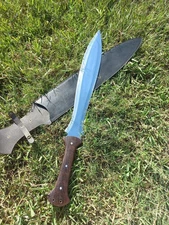 CUSTOM HANDMADE D2 TOOL STEEL GREEK XIPHOS GLADIUS SWORD WOOD HANDLE+SHEATH