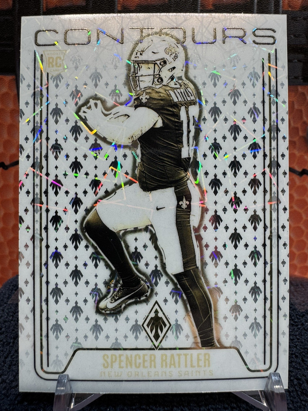 2024 Panini Phoenix #CON-SRR Spencer Rattler Rookie Contours Lazer Saints