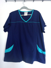 Plus 2X/3X navy  teal scrub top by UA scrubs. Excellent condition.