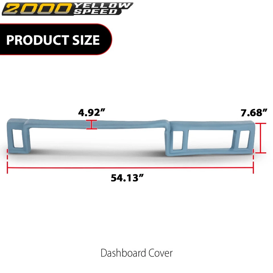 Fit For 1983-1988 Ford Ranger Bronco II DashBoard Cover Overlay Light Blue - Image 3 of 4