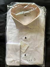 Neil Allyn 15 36/37 White Pleated Tux Shirt Wing Collar 100 Cotton French Cuff