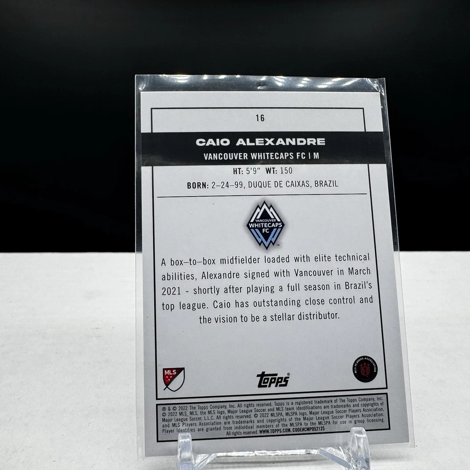 2023 Topps MLS Soccer Pitch Prodigies Caio Alexandre Rookie Card 16 - Image 2 of 2