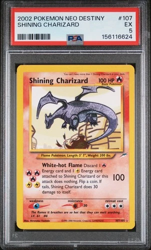 2002 POKEMON NEO DESTINY #107 SHINING CHARIZARD PSA 5