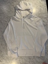 Afends Recycled Hoodie XL White Pullover Streetwear Sustainable Logo Jumper Mens