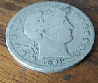 1898S Barber Silver Half Dollar   Good Condition