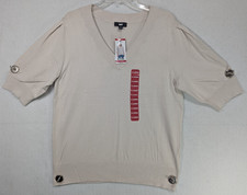 DKNY - Women's - Cream - SS Sweater - Size XL