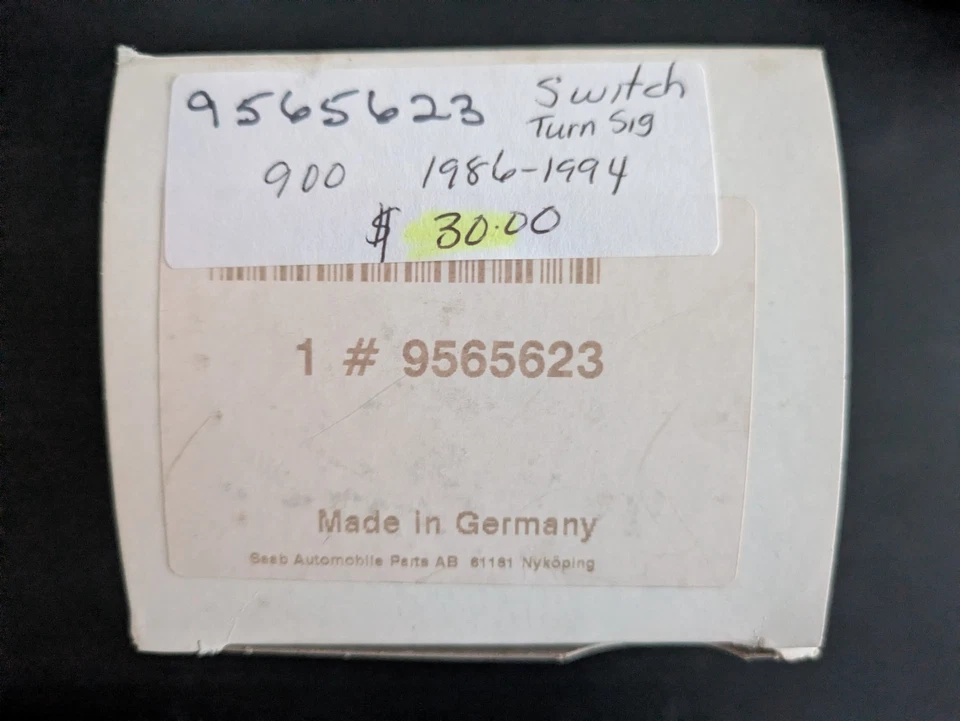Interruptor de seta SAAB 9565623 NOS original do fabricante com controle de cruzeiro C900 1989-1993 - Imagem 2 de 3