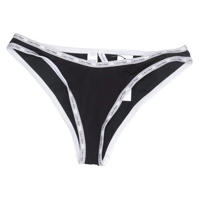 Calvin Klein, Bikiniunterteil, Größe: L, High Leg Cheeky Biki, Schwarz/Weiß #a7K
