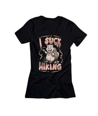 T-Shirt Spruch Druck Biber Suck at Hiking Zelten Campen Outdoor Sommer