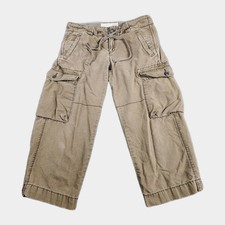 Vintage Polo Jeans Co Ralph Lauren Womens 2 Tan Khaki Cargo Capri Pants Utility