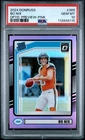 2024 Panini Donruss Bo Nix Rated Rookie Optic Preview Pink Prizm (RC) PSA 10