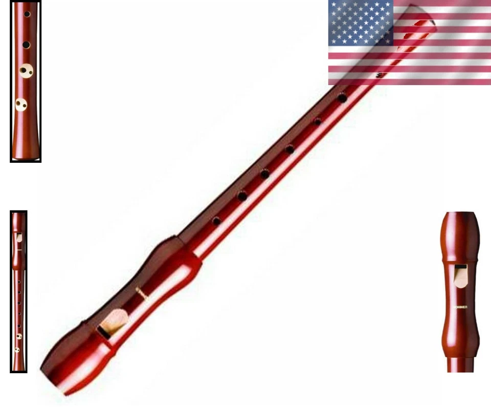 Professional 2-Piece C Soprano Recorder in Pearwood - Ergonomic Mouthpiece - Image 2 of 4