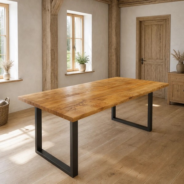 Tischplatte Rechteckig Aus Massive Mangoholz Braun Modern-image