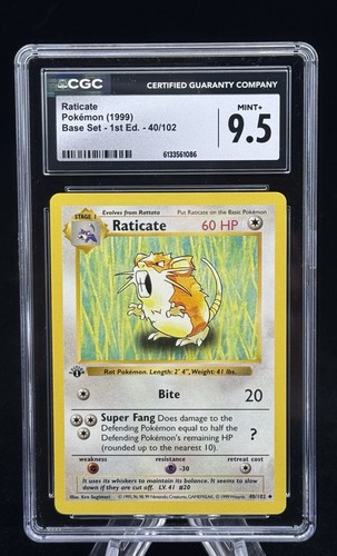 Raticate (1st Edition) graded CGC 9.5 for sale on eBay